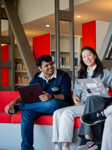 ESMT Master's students in the campus library
