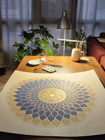 Traditional hand drawn Persian artwork