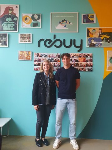 Andreza André da Rocha, Senior Career Development & Employer Relations Manager visiting a student during their internship