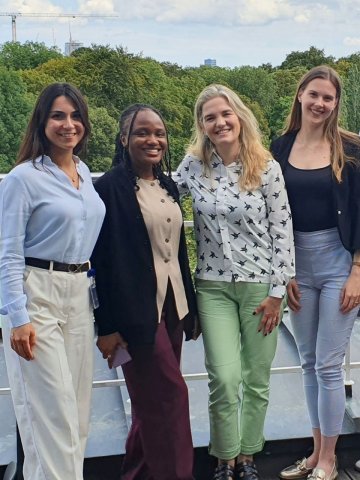 Andreza André da Rocha, Senior Career Development & Employer Relations Manager visiting students during their internships