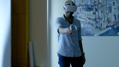 Participant with VR glasses