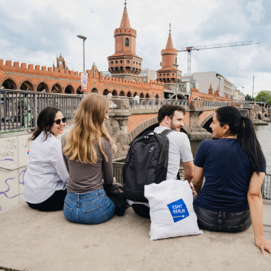 Student group at Oberbaumbrücke