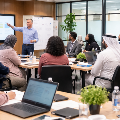 Participants engaged in a group discussion during a workshop session