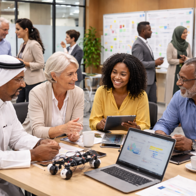 Discussion and exchange during a DEEP Pioneers matchmaking session.