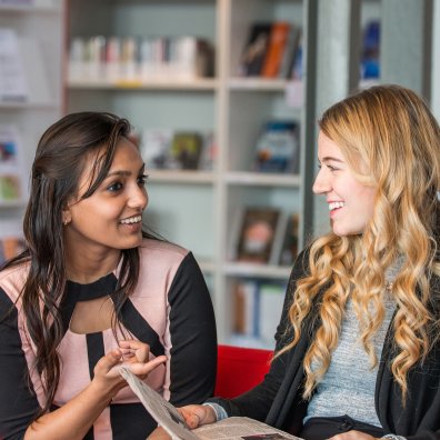 ESMT Berlin students in the on-campus library