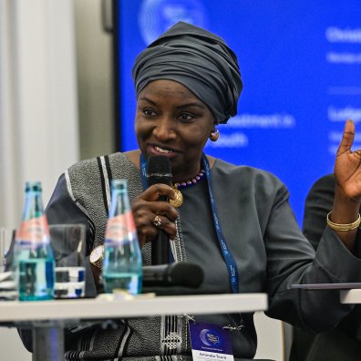 Aminata Touré, high representative of President Bassirou Diomaye Faye and former Prime Minister of Senegal, speaking at Berlin Global Dialogue