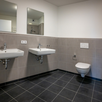 Shared bathroom at ESMT's student accommodation