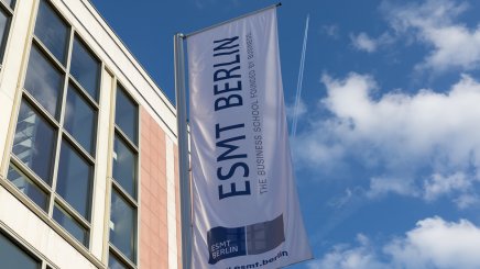 ESMT Berlin building and flag