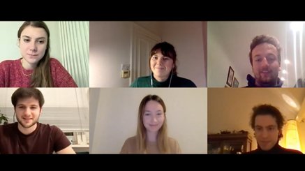 6 students in a zoom call 