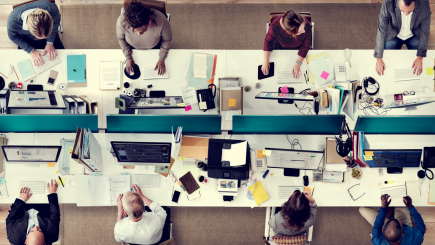 Employees working