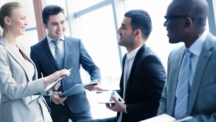 Group of colleagues talking