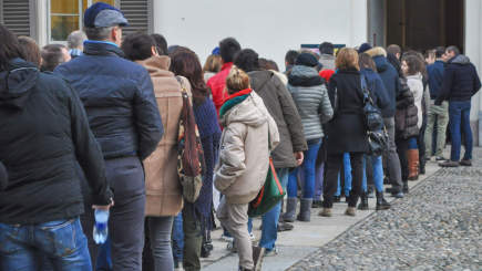 People queuing