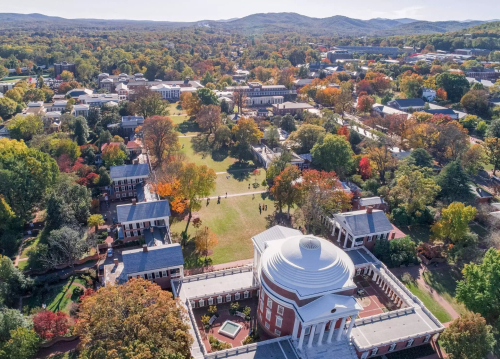Aerial view of Charlottesville, VA. Source: charlottesville.gov