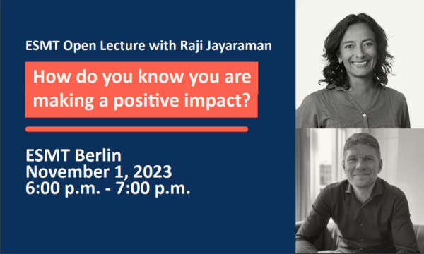 ESMT Open Lecture with Raji Jayaraman