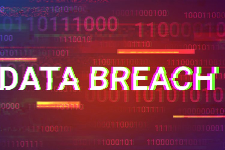 Data breach text with numbers in the background 