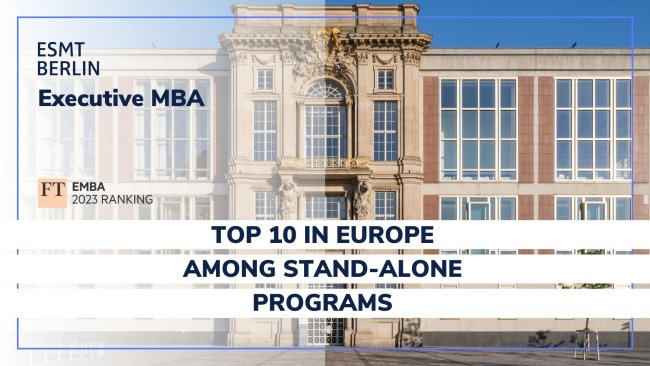 ESMT top 10 in Europe among stand-alone programs