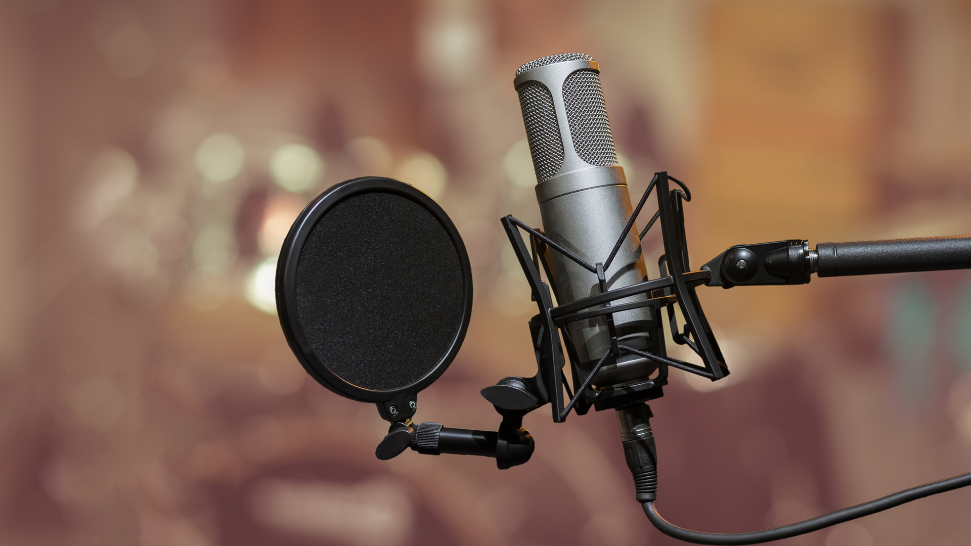 microphone with blurred background