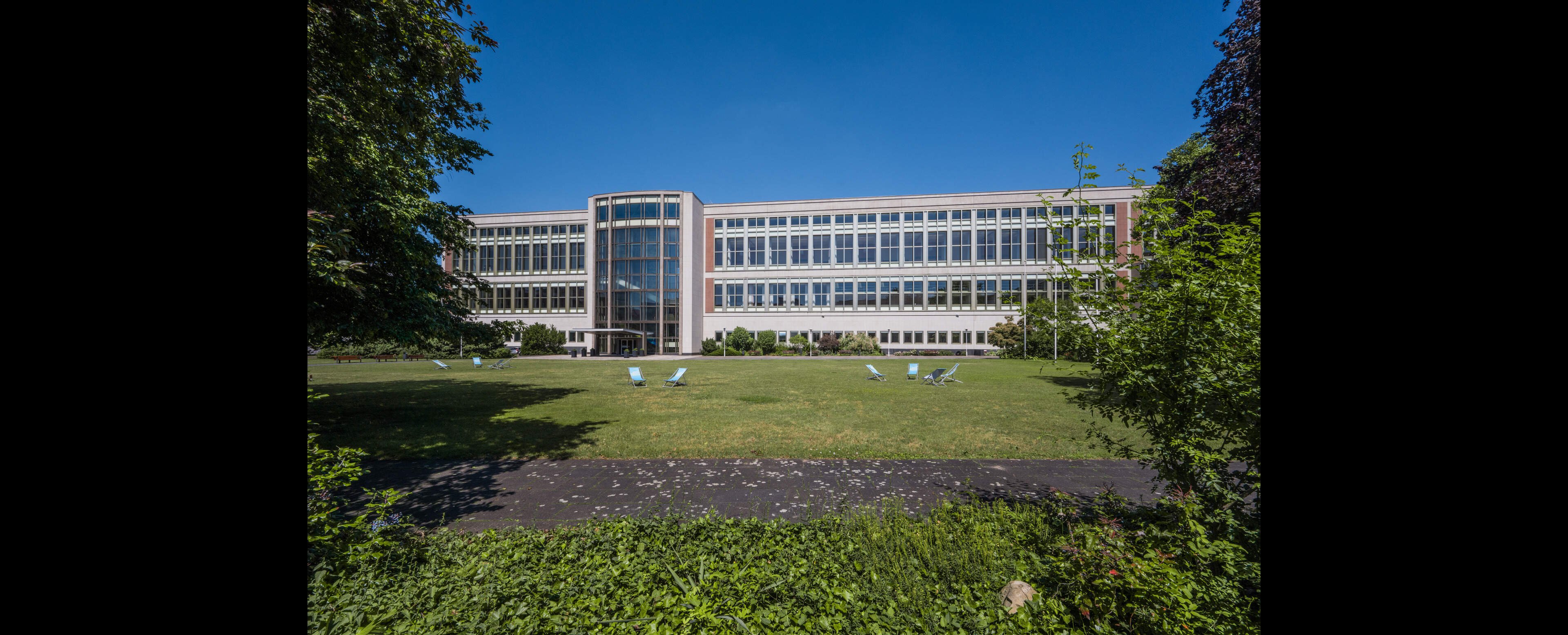 campus building garden