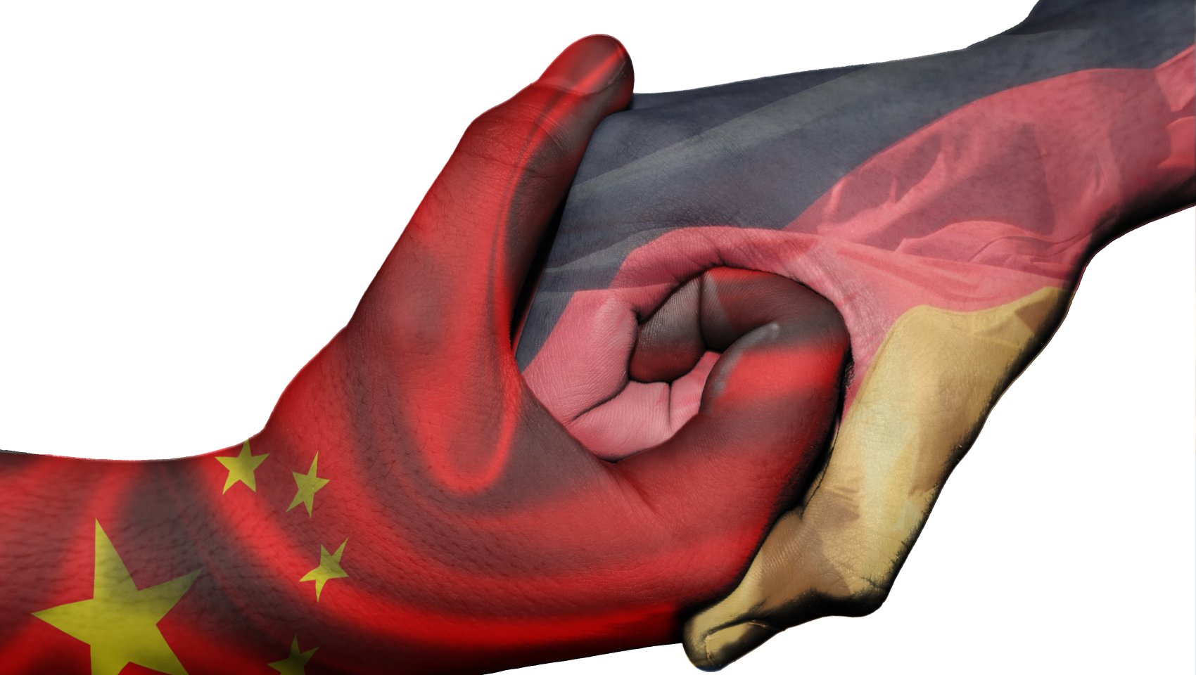 Handshake between China and Germany