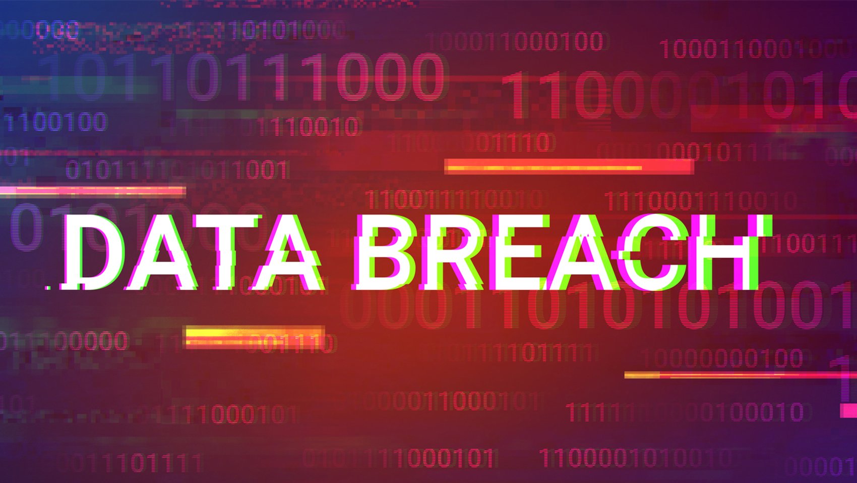 Data breach text with numbers in the background 